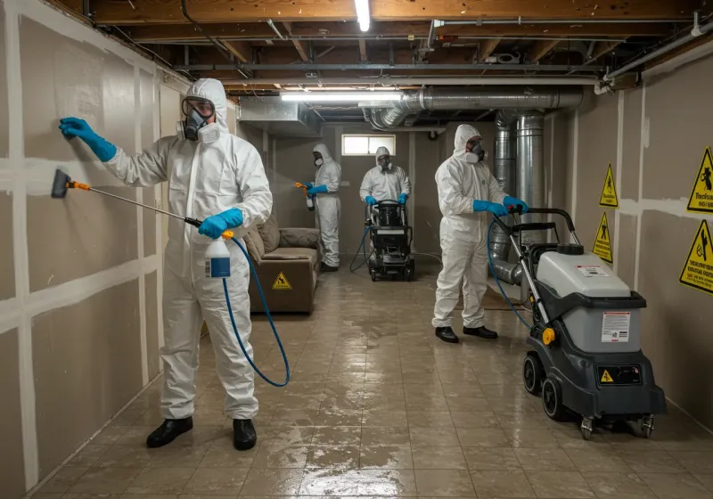 Basement Moisture Removal and Structural Drying process in Lynn, MA